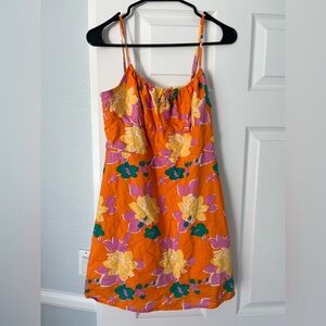 Hello Molly Fresh Lemonade Orange Floral Mini Dress
